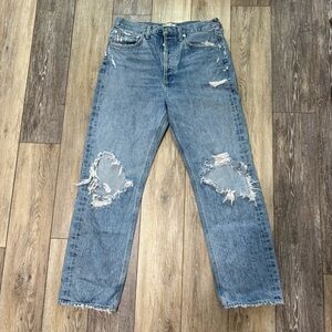 Agolde 90s Women’s Jeans Size 28 High Waist Distressed Button Fly